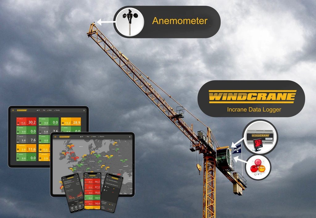Data Logger Kit for Wind Monitoring on Tower Cranes, Construction and Events by WINDCRANE